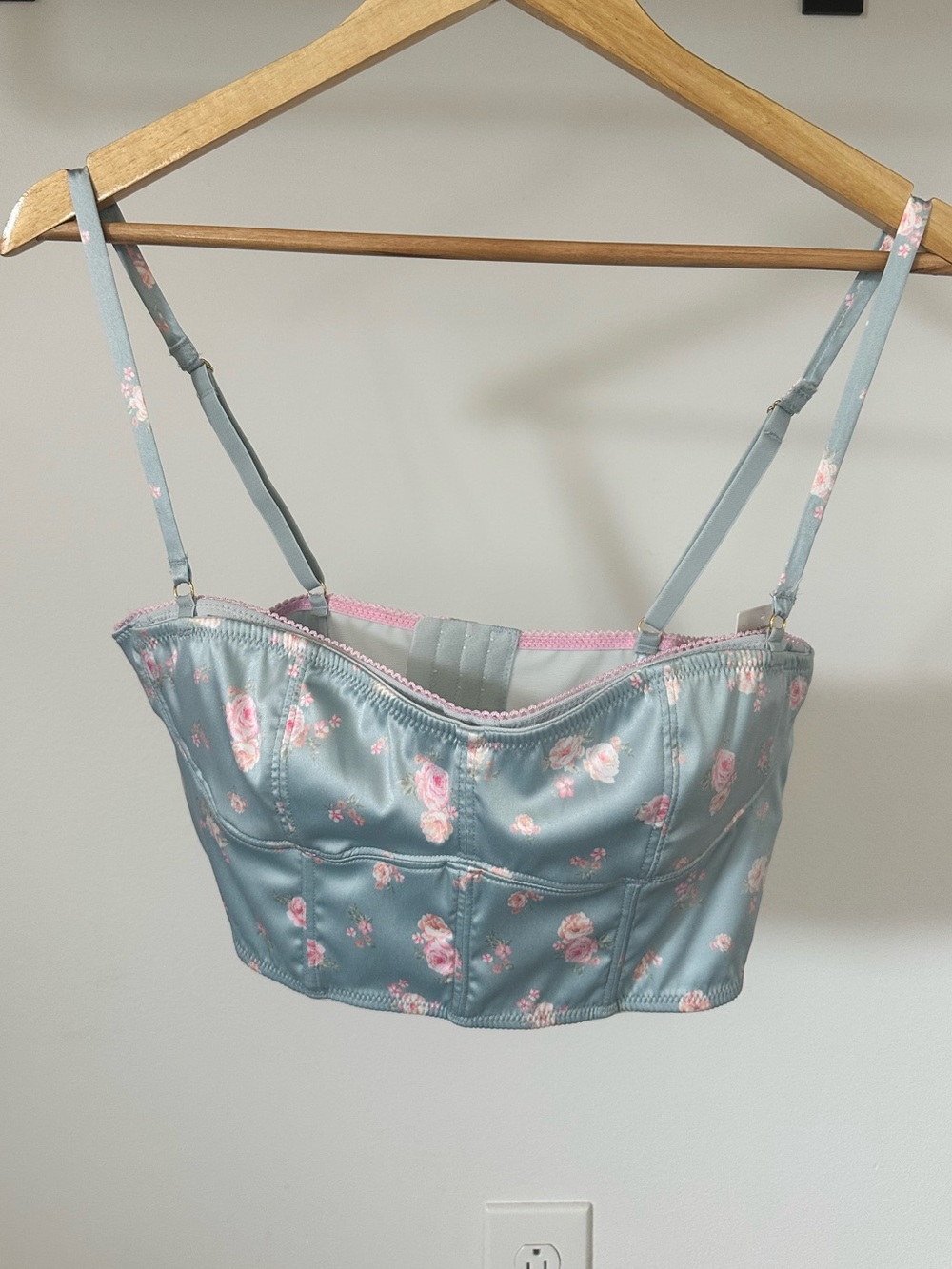 NWT Anthropologie Longline Floral Bustier Bralette Crop Top Size Small